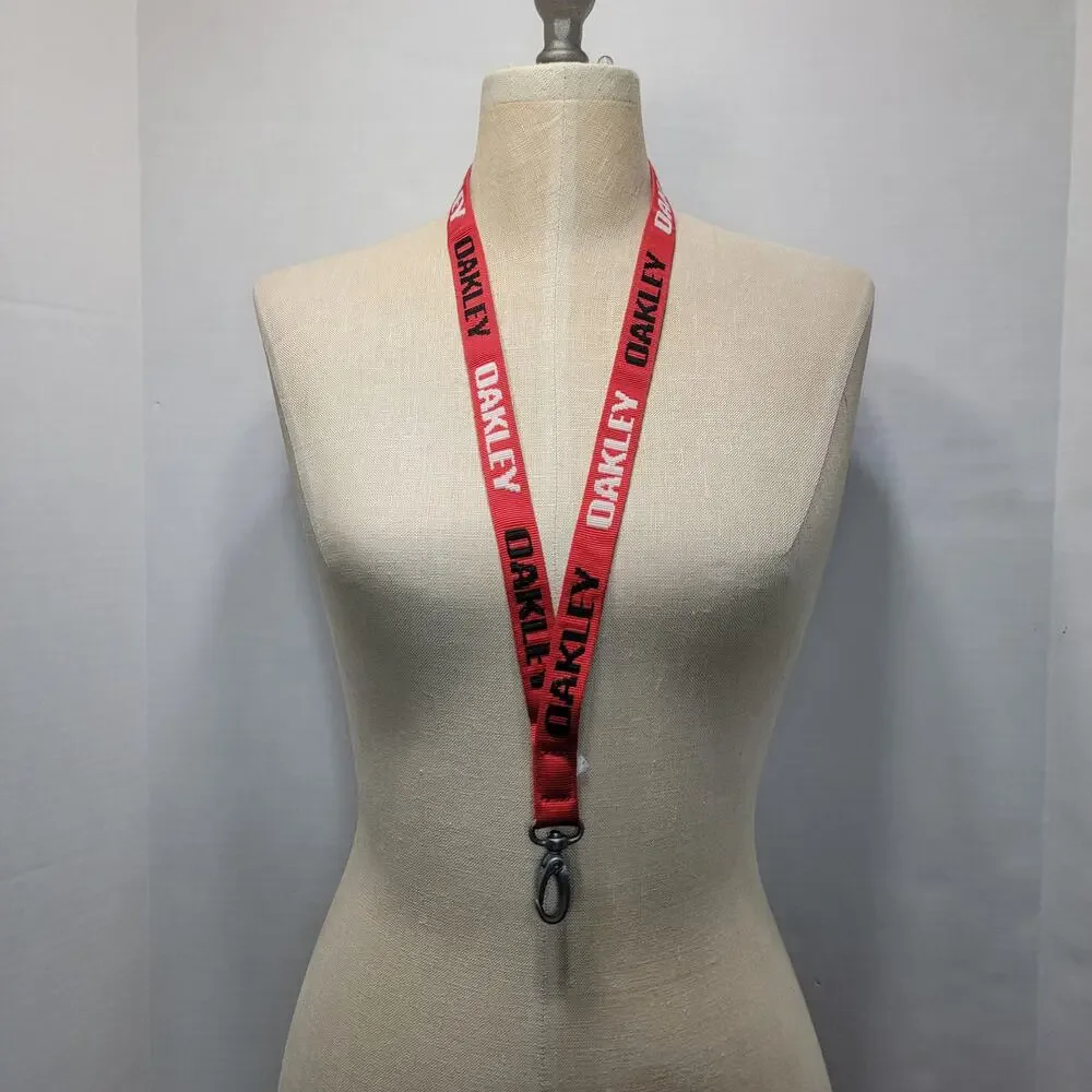 Oakley Black & Red Lanyard w/ Clip